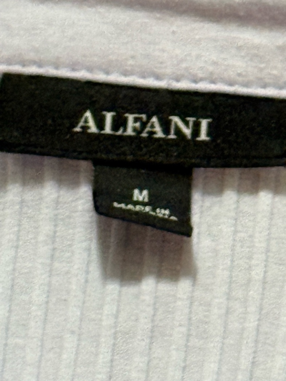 Alfani Light Lavender Ribbed Button-Up Collared Top - Picture 2 of 7